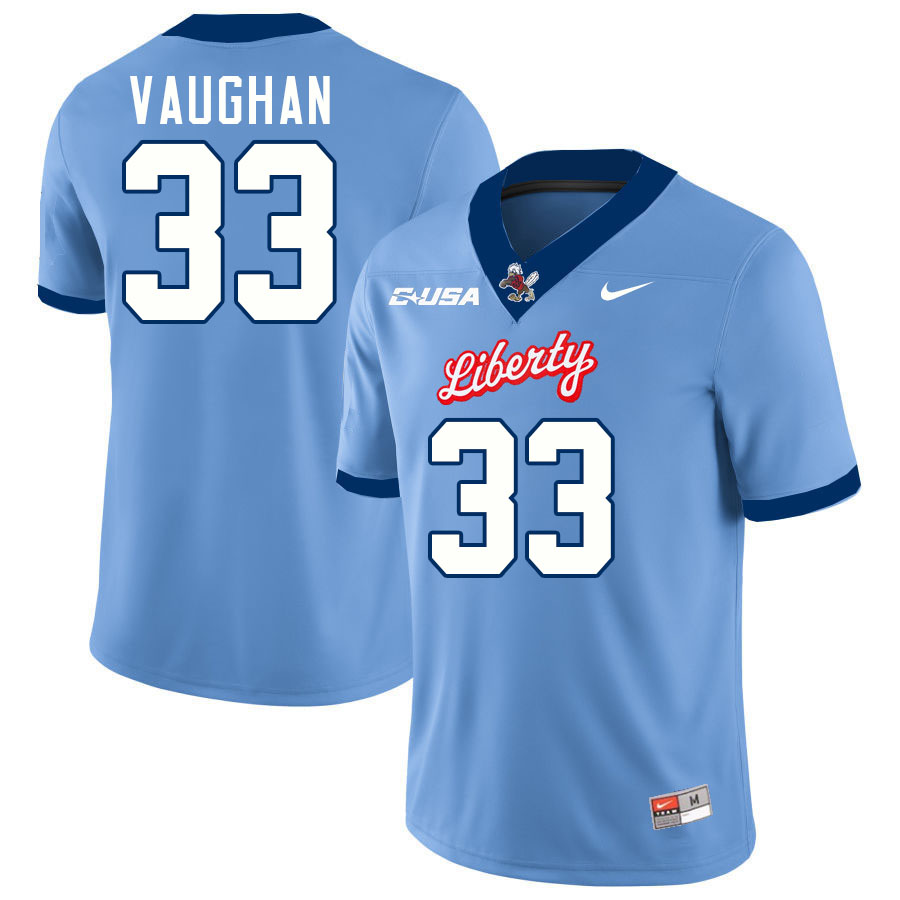 Liberty Flames #33 Aidan Vaughan College Football Jerseys Stitched-Light Blue